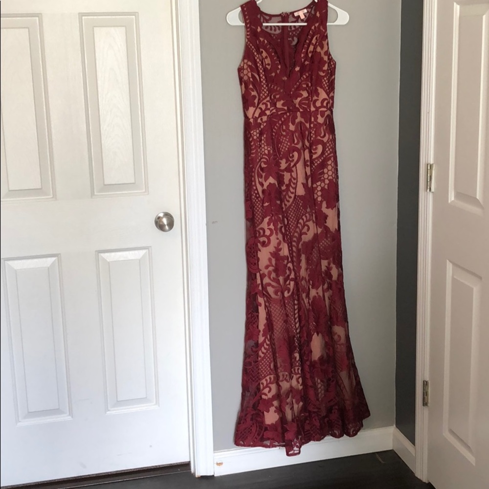 From Vici Dolls red and tan lace formal dress